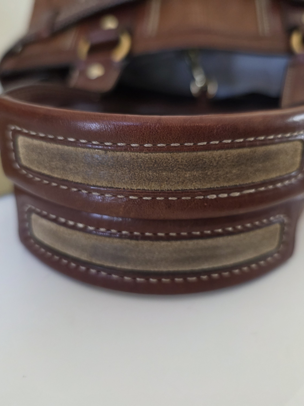 Vintage Hamptons Legacy Horsebit Tote & Wallet Set Cognac Embossed Leather Y2K - Picture 8 of 16